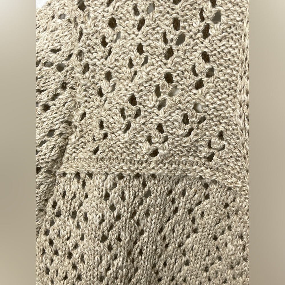 Aran Crafts Ireland Linen Blend Crochet Cardigan Sweater Cottagecore Lagenlook - Picture 6 of 7